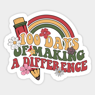 100 days of making a difference teacher Sticker